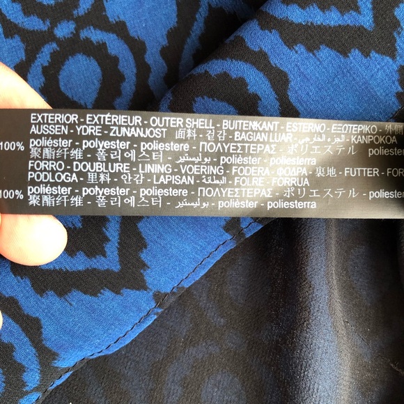 Zara The Sadie Dress Blue/Black Floral Women’s Juniors Size L Chiffon Flare& Fit - Picture 7 of 16